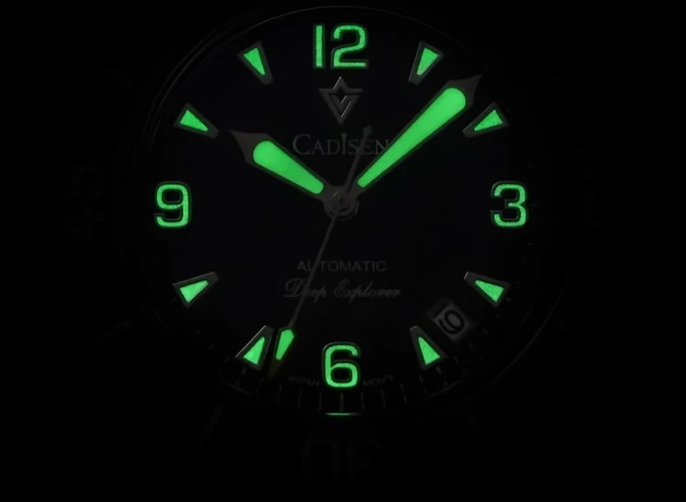 Cadisen Automatik Uhr Herren Armbanduhr Edelstahl 42mm Mineralglas 10bar Datum
