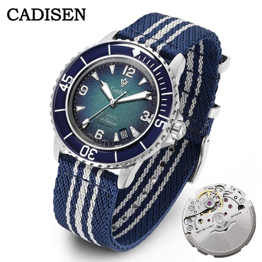 Cadisen Automatik Uhr Herren Armbanduhr Edelstahl 42mm Mineralglas 10bar Datum