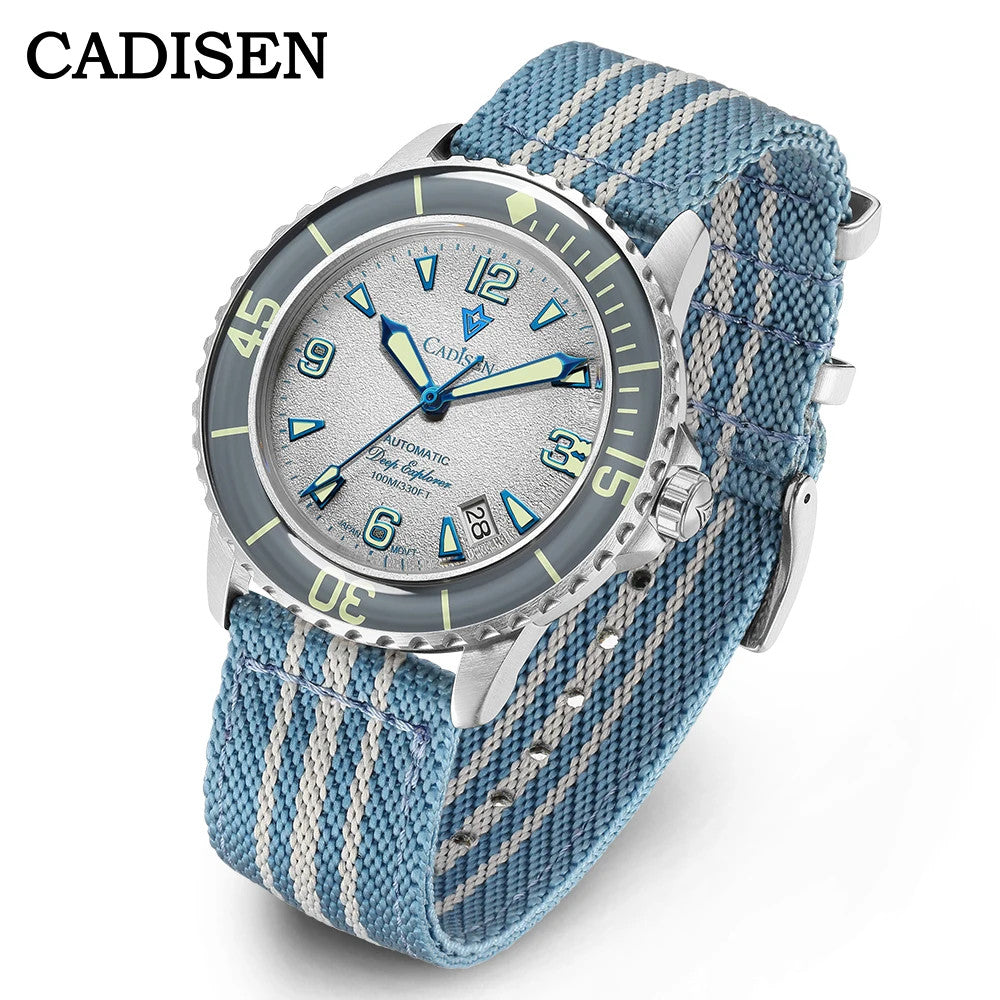 Cadisen Automatik Uhr Herren Armbanduhr Edelstahl 42mm Mineralglas 10bar Datum