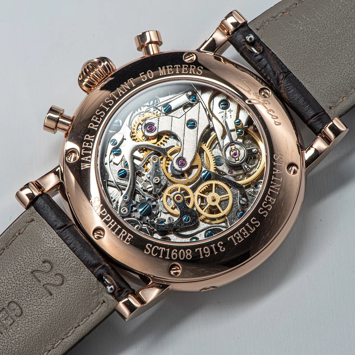 Sugess Herren Automatikuhr Mechanisch mit Mondphase