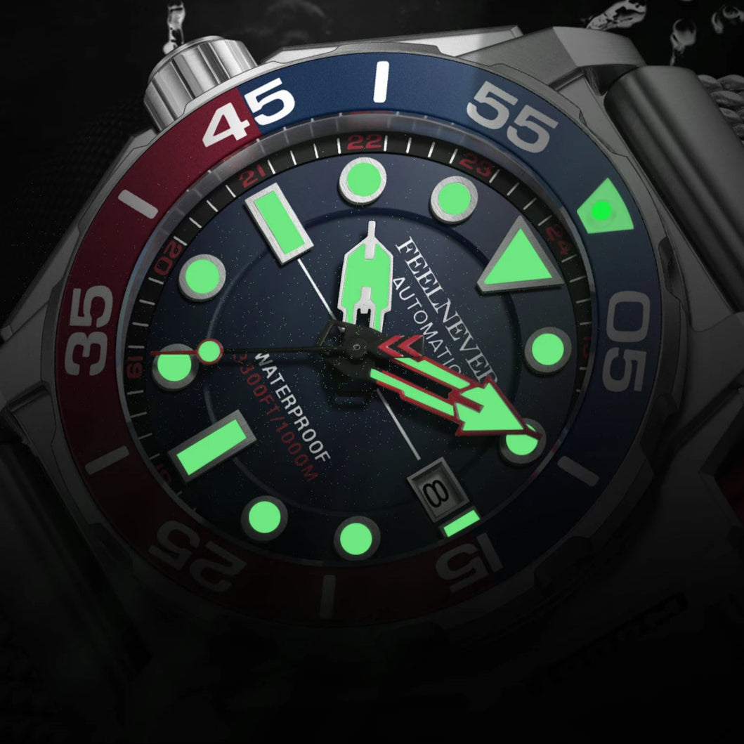 Feelnever Taucheruhr Automatik Edelstahl 45mm