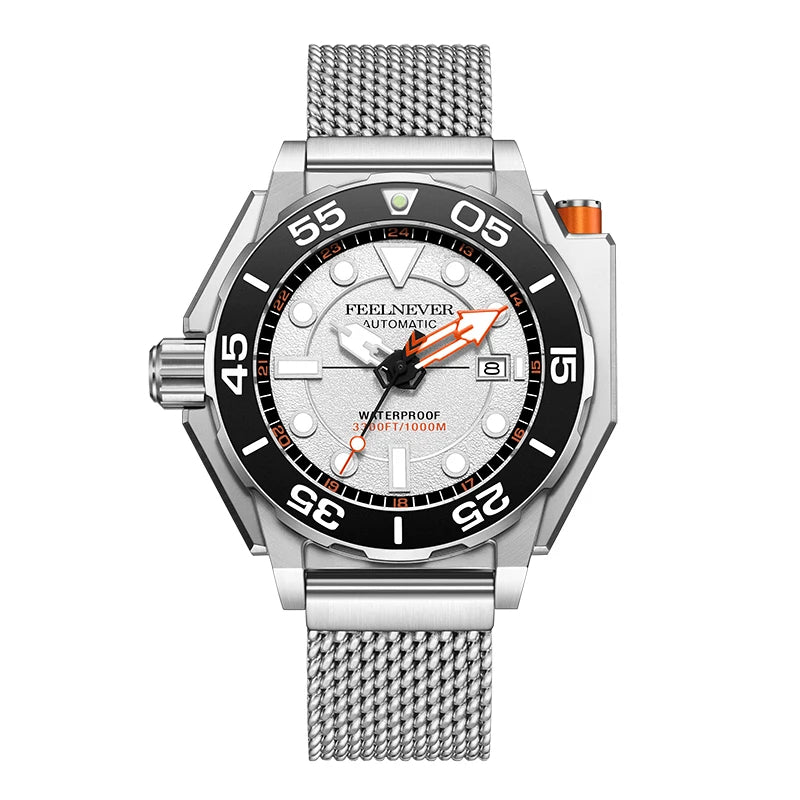 Feelnever Taucheruhr Automatik Edelstahl 45mm
