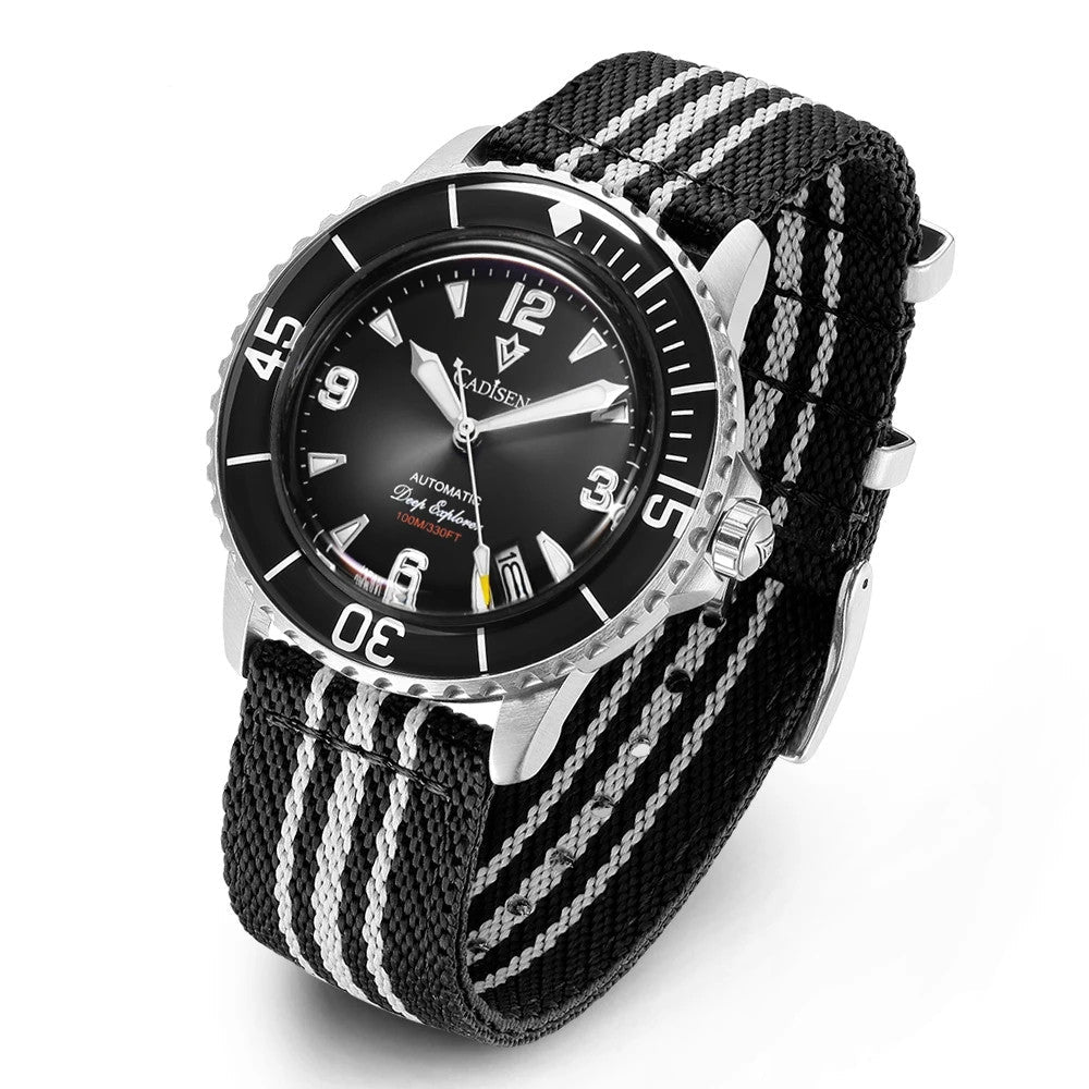 Cadisen Automatik Uhr Herren Armbanduhr Edelstahl 42mm Mineralglas 10bar Datum