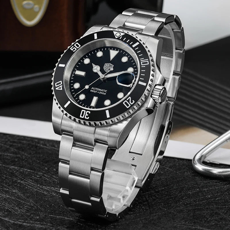 Watchdives WD5512 Automatik Uhr Herren Luxus Taucheruhr Edelstahl Saphirglas