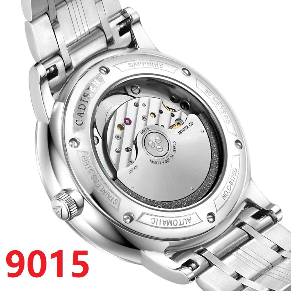 Cadisen Automatikuhr Herren Luxus Armbanduhr Edelstahl Saphirglas 42mm Datum