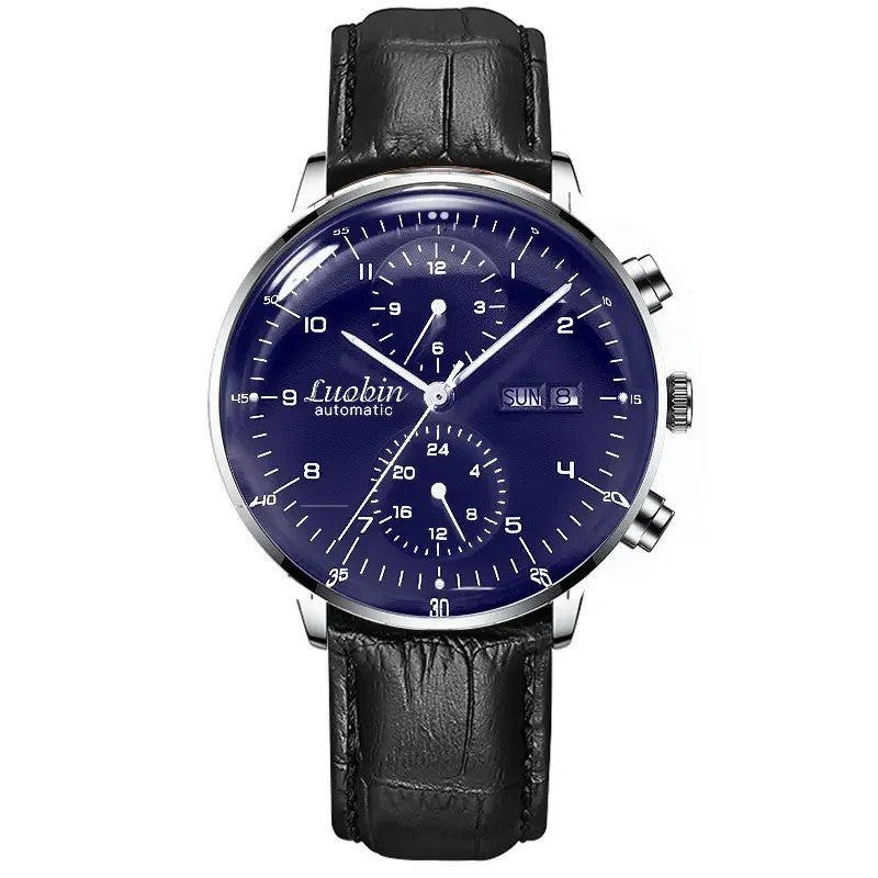 Luxus Herrenuhr Automatikuhr Armbanduhr Edelstahl Silber