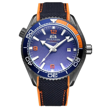 Paulareis Automatik Uhr Herren Armbanduhr Luxusuhr Datum Kautschukband 3bar