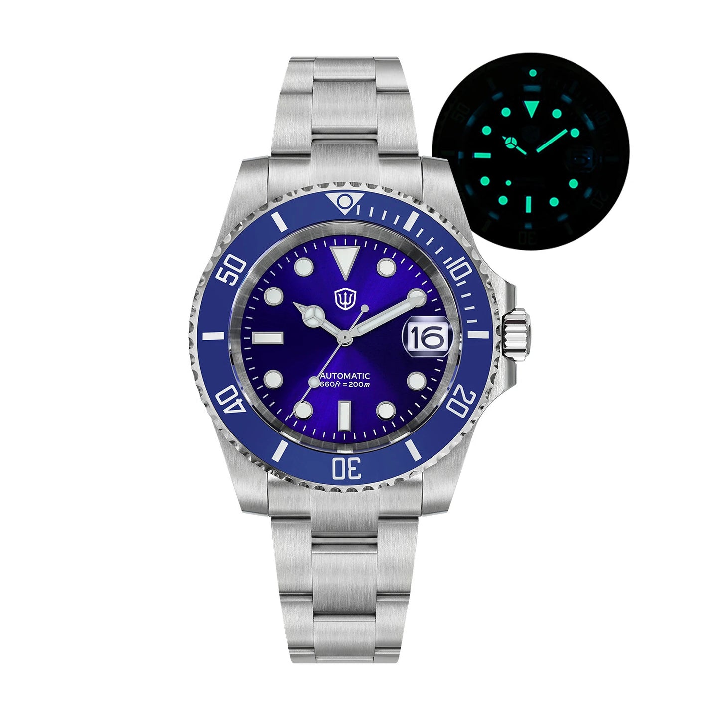 Watchdives WD5512 Automatik Uhr Herren Luxus Taucheruhr Edelstahl Saphirglas