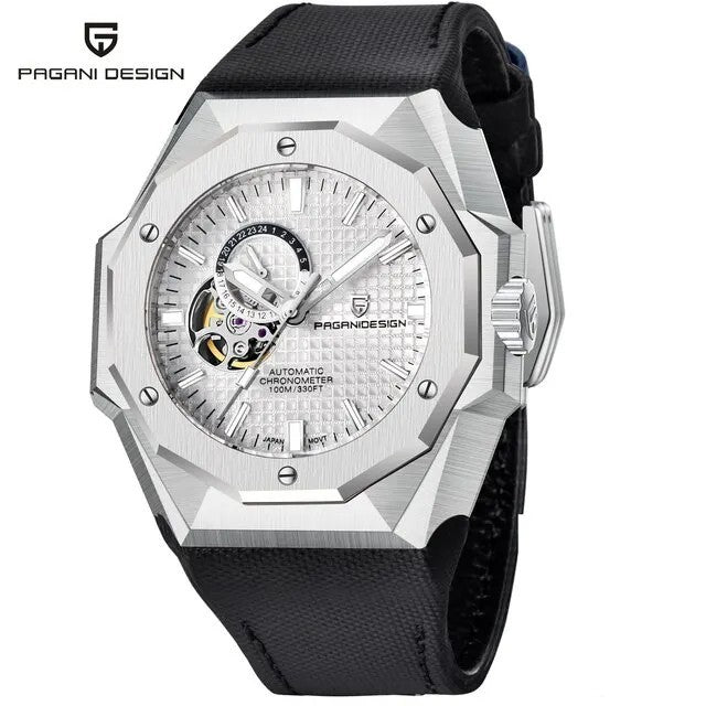 Pagani Design PD-YS010 Automatikuhr Herren Edelstahl 42mm Lederband Saphirglas