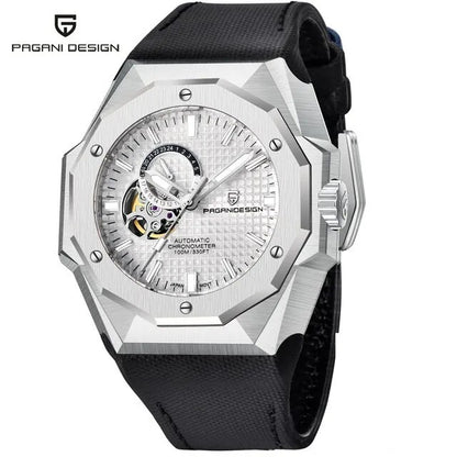 Pagani Design PD-YS010 Automatikuhr Herren Edelstahl 42mm Lederband Saphirglas