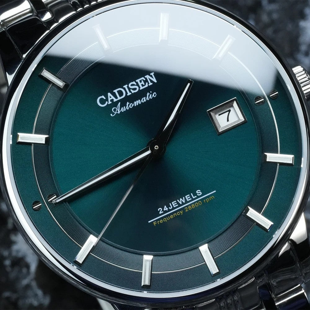 Cadisen Automatikuhr Herren Luxus Armbanduhr Edelstahl Saphirglas 42mm Datum