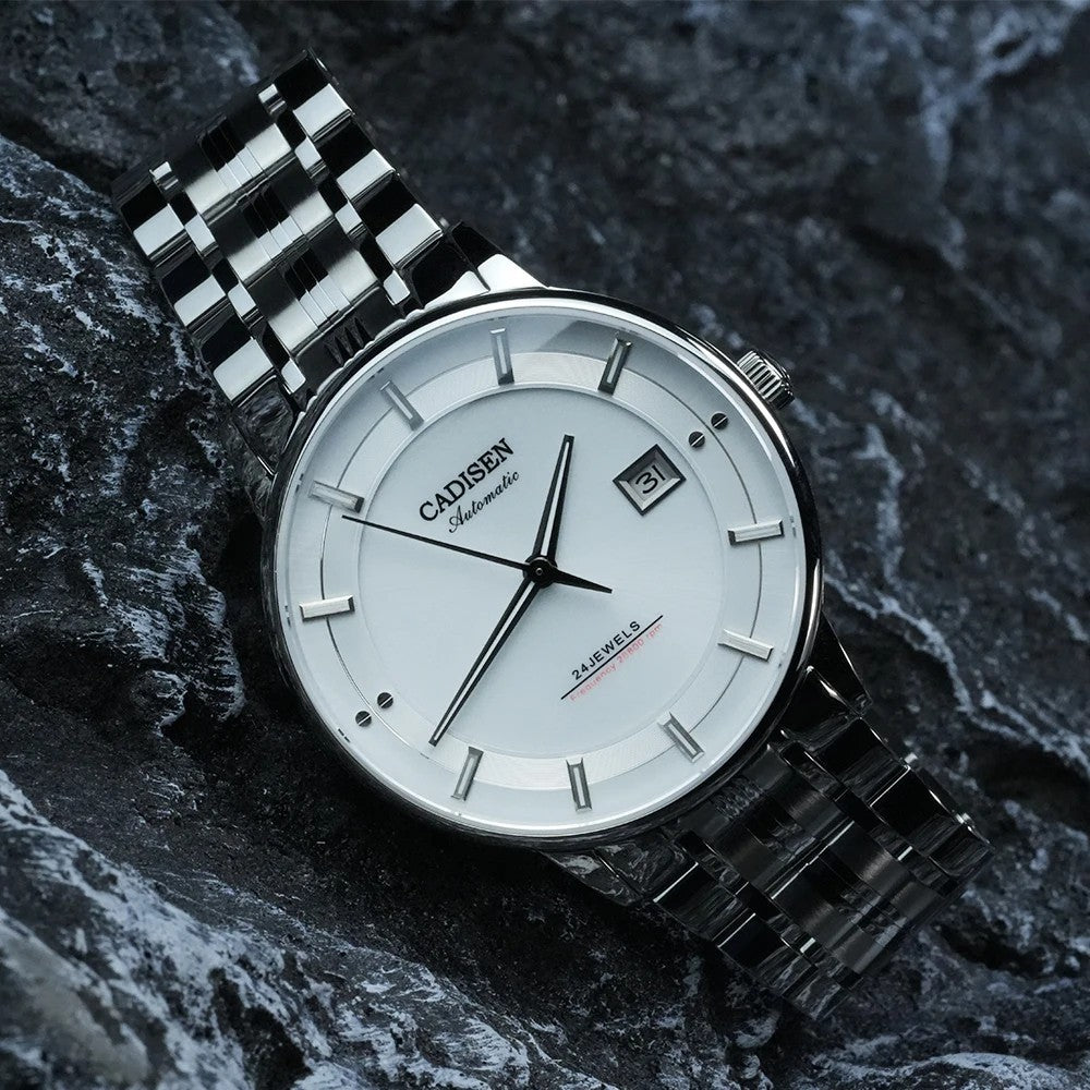 Cadisen Automatikuhr Herren Luxus Armbanduhr Edelstahl Saphirglas 42mm Datum
