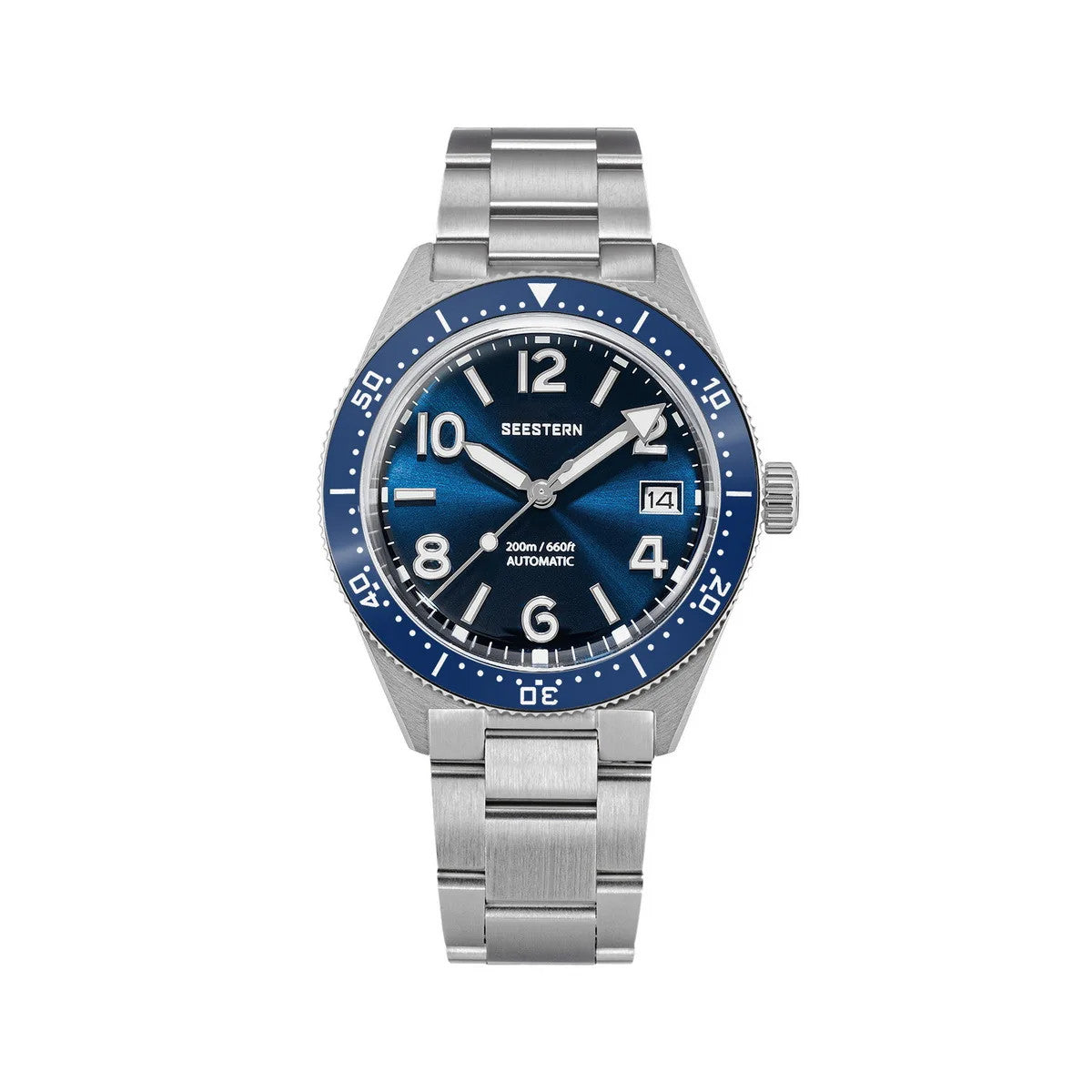 Seestern S434-2 Herren Automatikuhr Armbanduhr Edelstahl Saphirglas 39mm