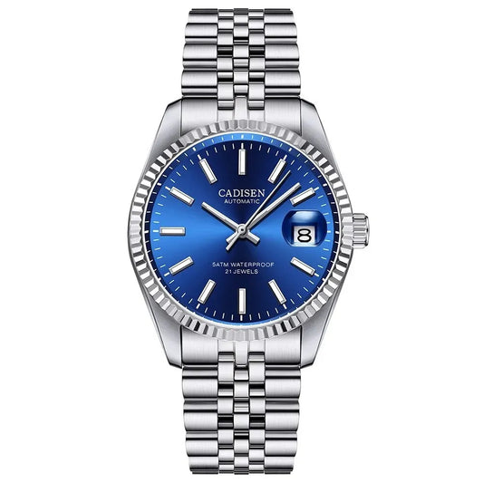 Cadisen Automatik Uhr Herren Luxus  Armbanduhr 38mm Edelstahl Saphirglas 5bar