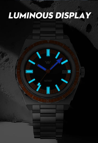 Welly Merck Luxus Herren Automatikuhr Armbanduhr 41mm Saphirglas Edelstahl
