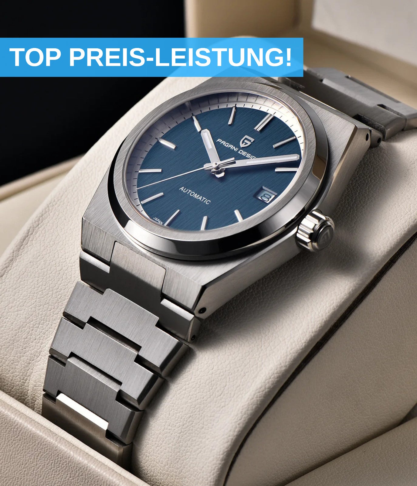 Pagani Design PD1753 Herren Automatikuhr Armbanduhr Saphirglas Edelstahl 38mm