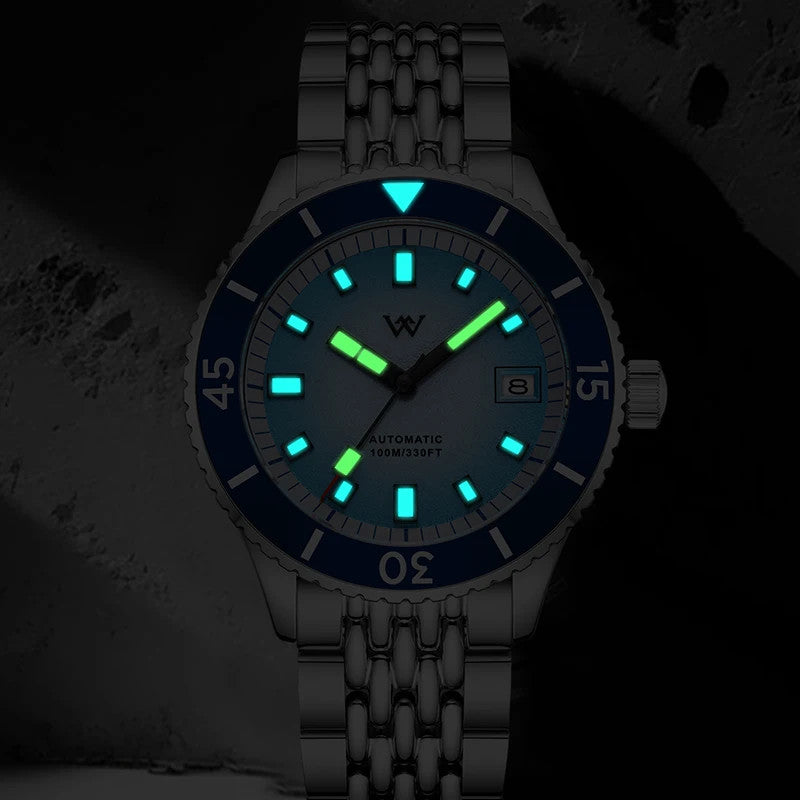 Welly Merck Luxus Herren Automatikuhr Armbanduhr 41mm Saphirglas Edelstahl