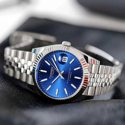 Cadisen Automatik Uhr Herren Luxus  Armbanduhr 38mm Edelstahl Saphirglas 5bar