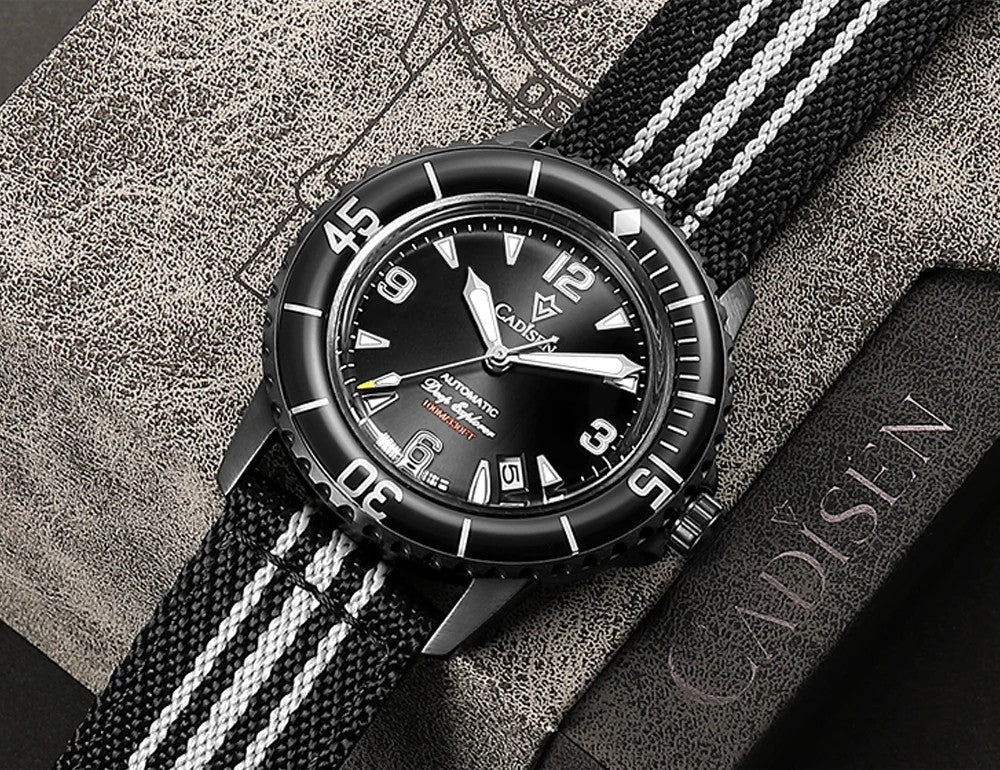 Cadisen Automatik Uhr Herren Armbanduhr Edelstahl 42mm Mineralglas 10bar Datum