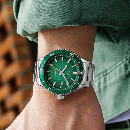 Welly Merck Herren Automatikuhr Armbanduhr 42mm Saphirglas Edelstahl