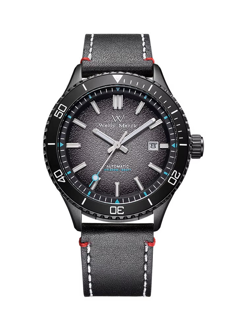 Welly Merck Herren Automatikuhr Armbanduhr 42mm Saphirglas Edelstahl