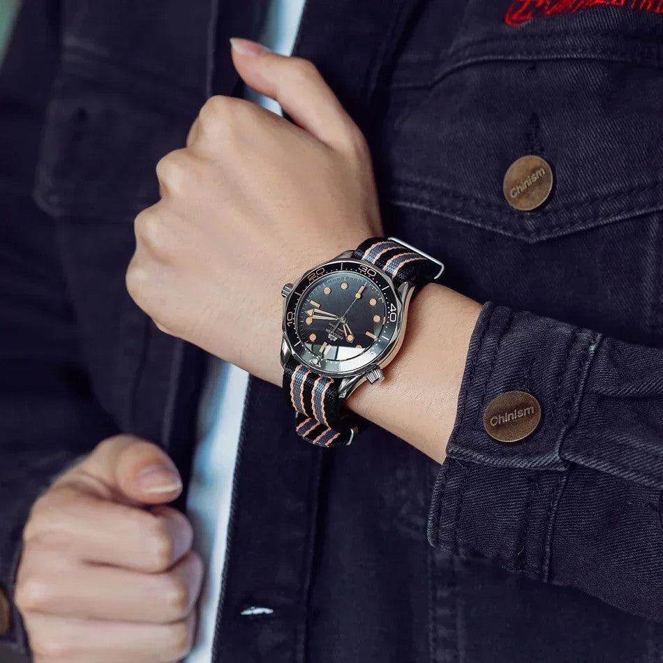 Paulareis Automatikuhr Armbanduhr Herren Edelstahl Herrenuhr Taucheruhr