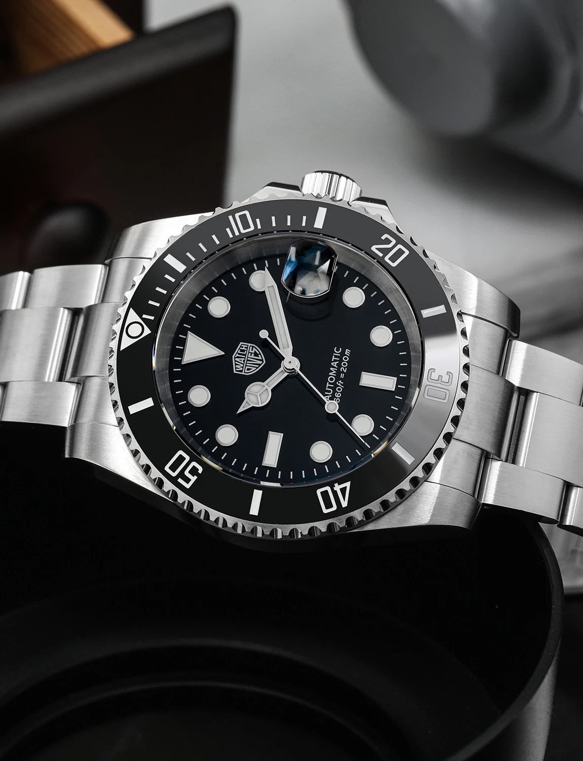 Watchdives WD5512 Automatik Uhr Herren Luxus Taucheruhr Edelstahl Saphirglas