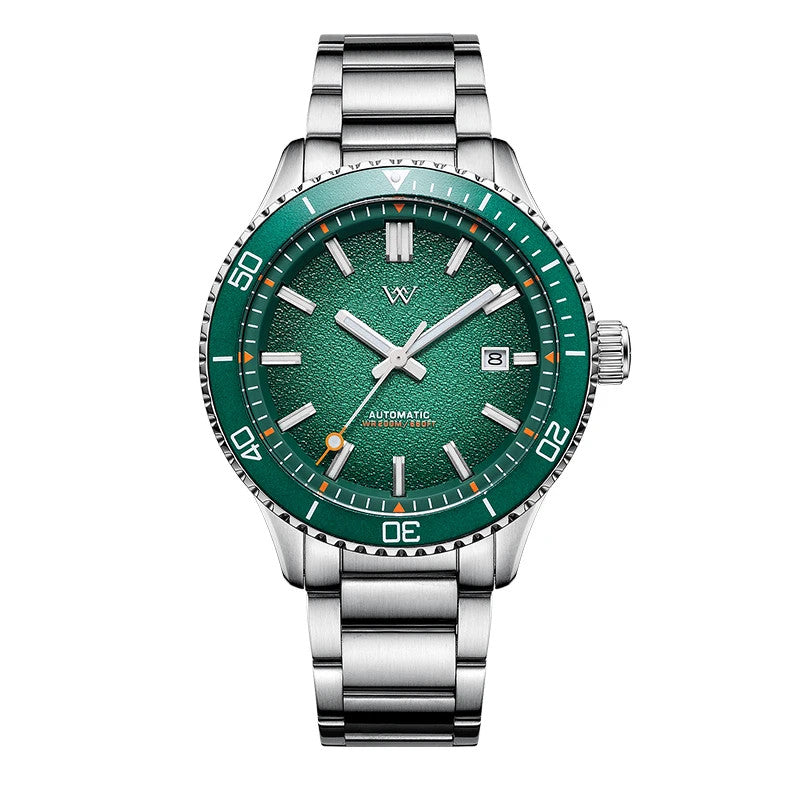 Welly Merck Herren Automatikuhr Armbanduhr 42mm Saphirglas Edelstahl
