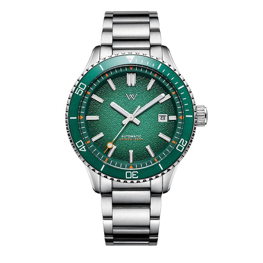 Welly Merck Herren Automatikuhr Armbanduhr 42mm Saphirglas Edelstahl