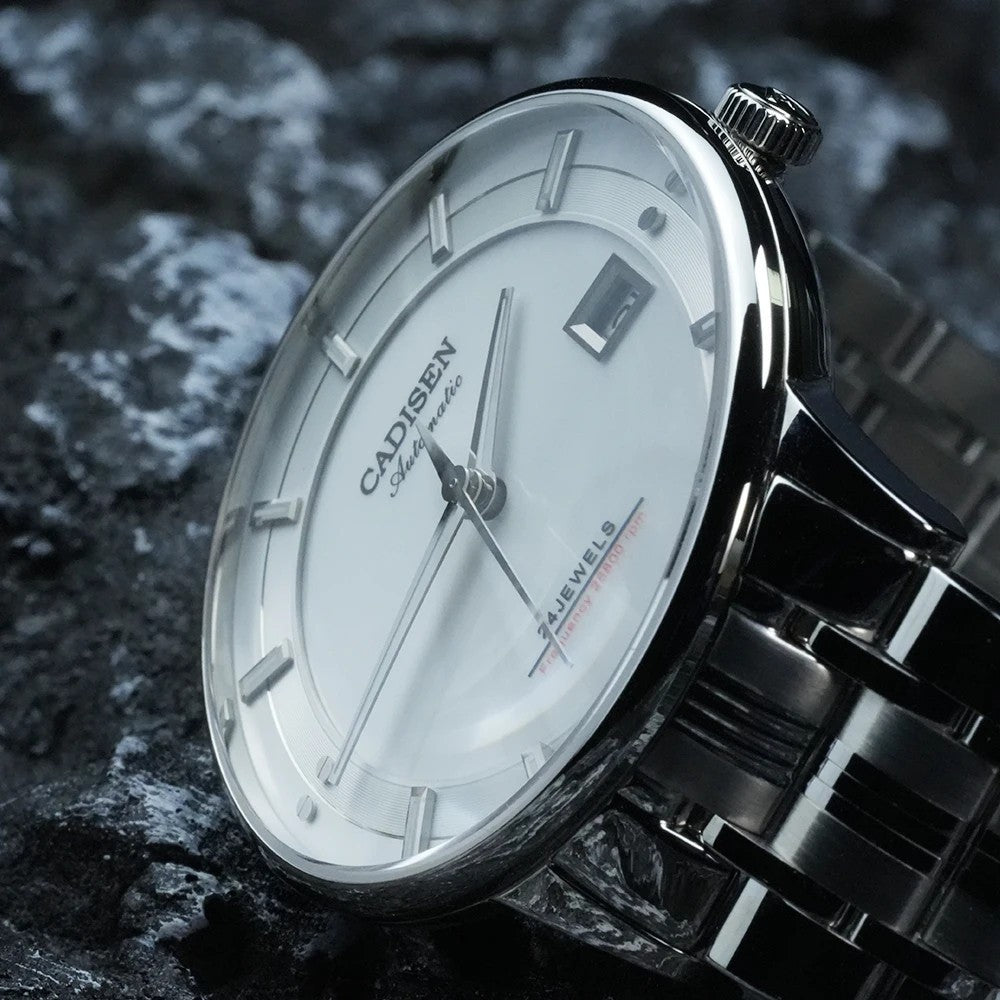 Cadisen Automatikuhr Herren Luxus Armbanduhr Edelstahl Saphirglas 42mm Datum