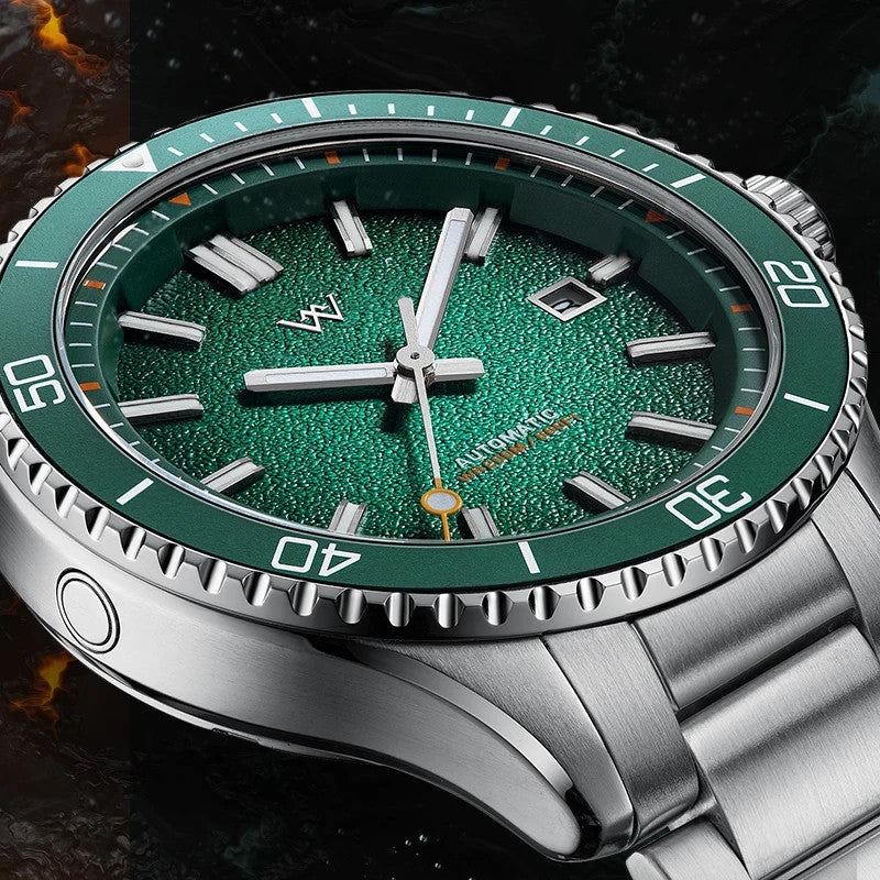 Welly Merck Herren Automatikuhr Armbanduhr 42mm Saphirglas Edelstahl