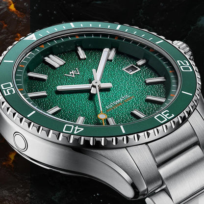 Welly Merck Herren Automatikuhr Armbanduhr 42mm Saphirglas Edelstahl