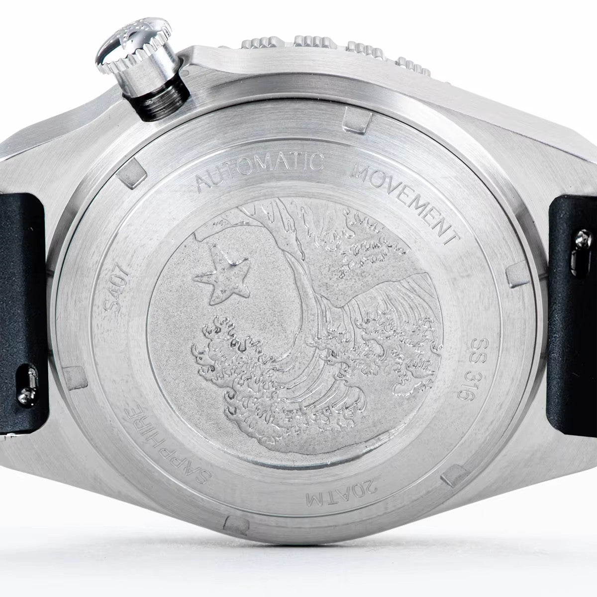 Seestern Taucher Uhr SUB600T Automatikuhr Saphirglas Edelstahl 200m Wasserdicht