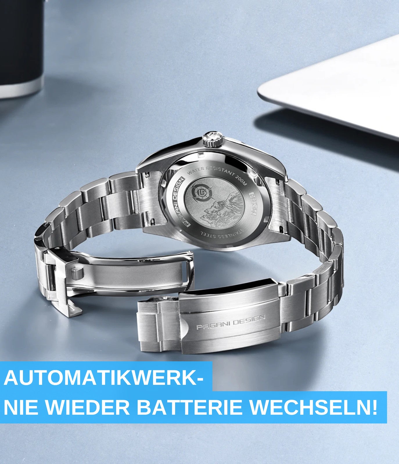 Pagani Design PD-1690 Automatikuhr Herren Edelstahl mit Datum 39 mm Seiko NH35