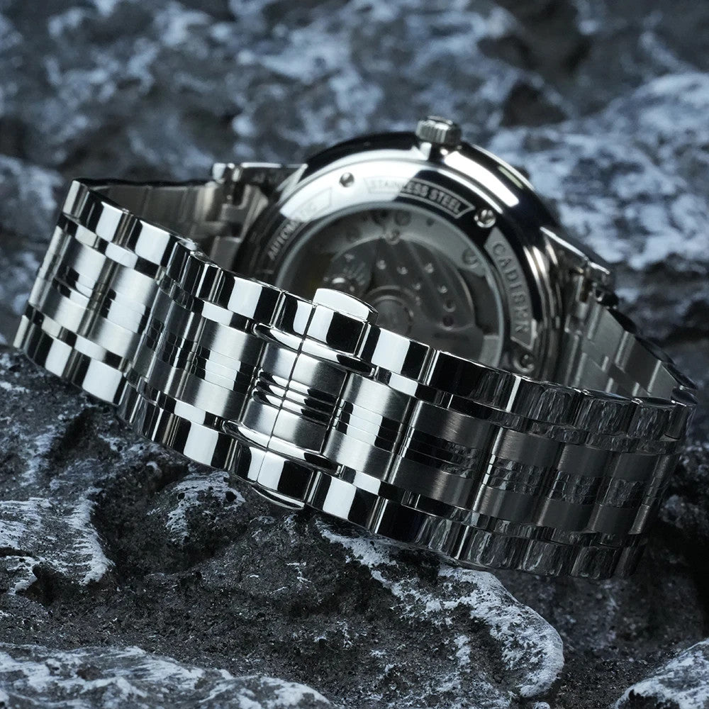 Cadisen Automatikuhr Herren Luxus Armbanduhr Edelstahl Saphirglas 42mm Datum