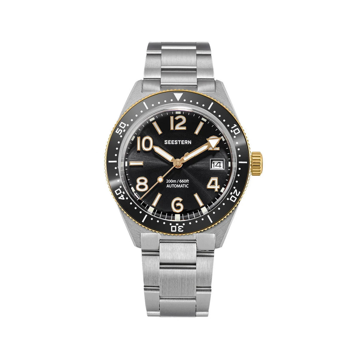Seestern S434-2 Herren Automatikuhr Armbanduhr Edelstahl Saphirglas 39mm