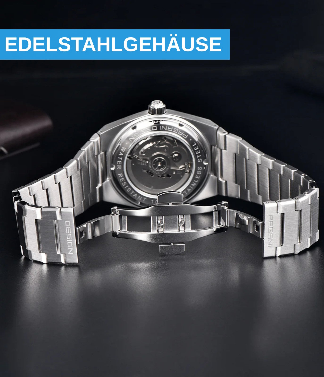 Pagani Design PD1753 Herren Automatikuhr Armbanduhr Saphirglas Edelstahl 38mm