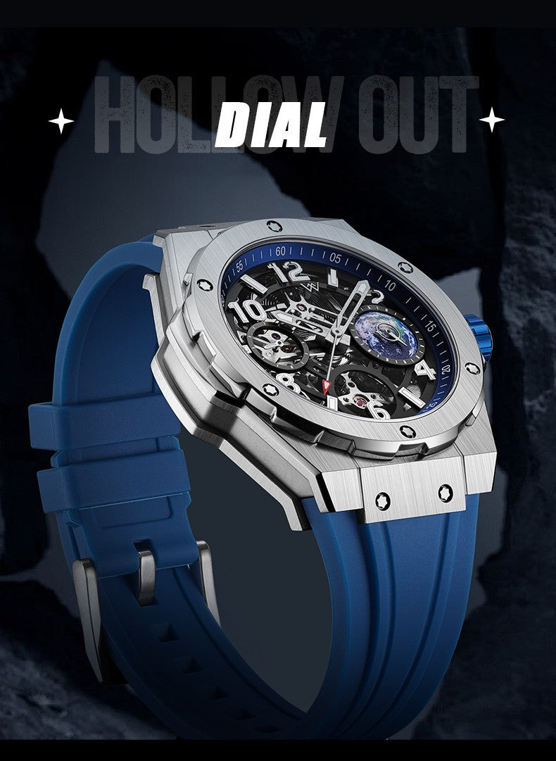 Welly Merck Herren Automatikuhr Armbanduhr 42mm Saphirglas Edelstahl 5BAR