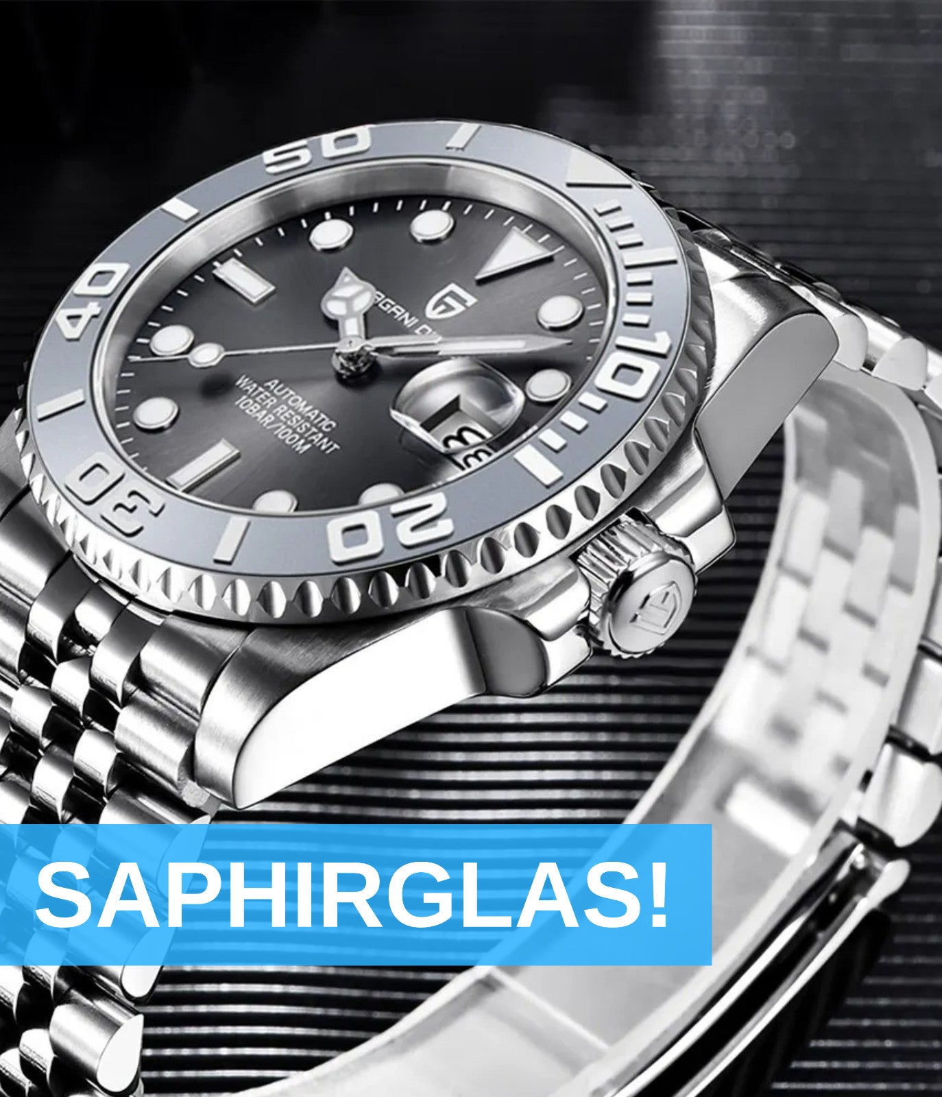 Pagani Design PD-1651 Luxus Automatikuhr Herren 40mm Edelstahl Saphirglas