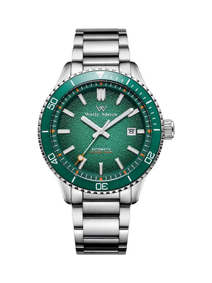 Welly Merck Herren Automatikuhr Armbanduhr 42mm Saphirglas Edelstahl