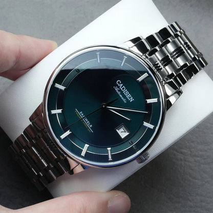 Cadisen Automatikuhr Herren Luxus Armbanduhr Edelstahl Saphirglas 42mm Datum