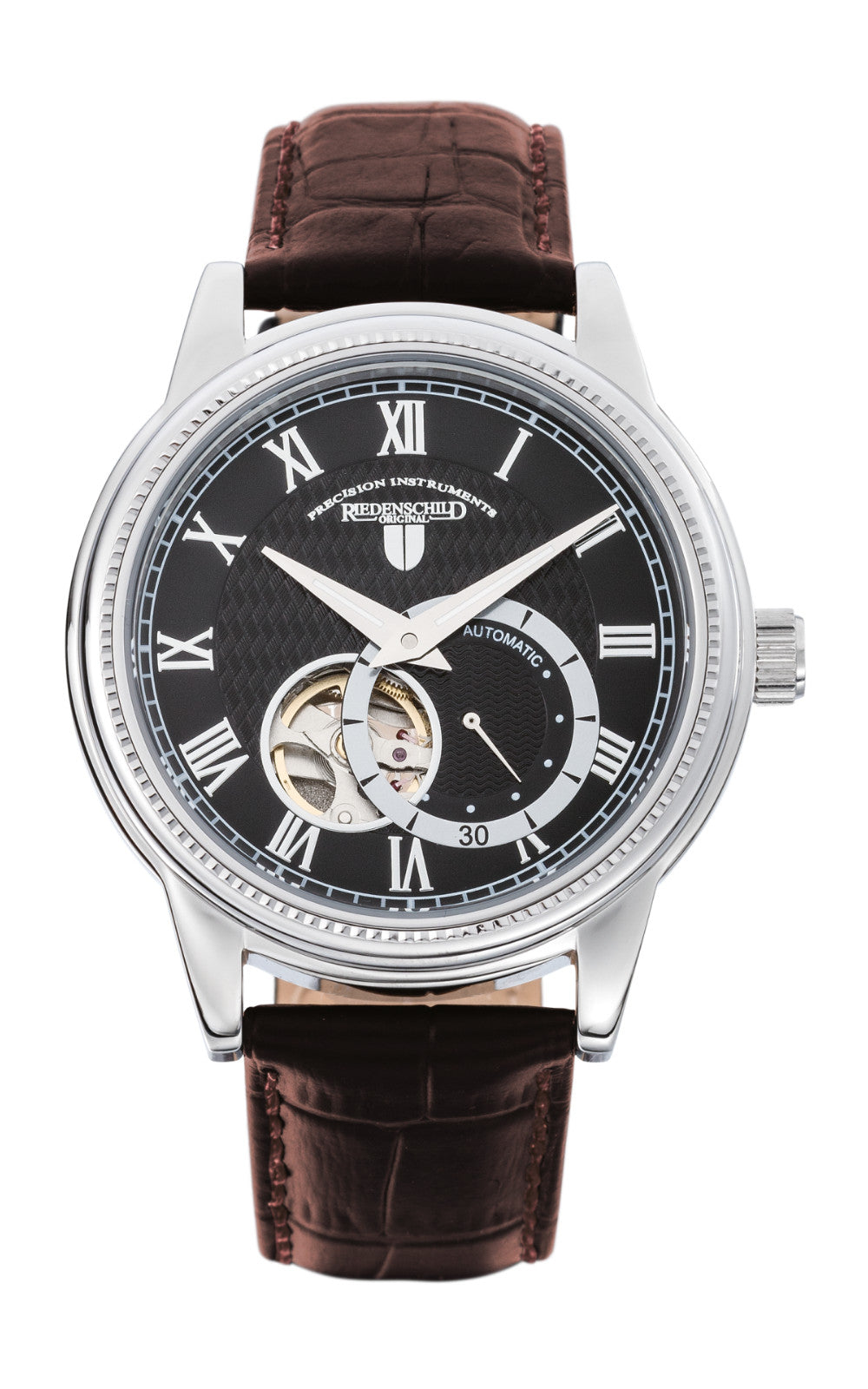 Riedenschild RS7605-02 Herren Automatikuhr Schwarz Lederband 42 mm