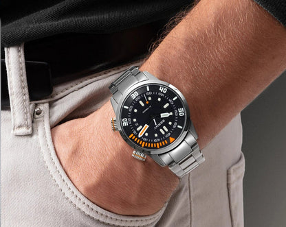 Berny Automatikuhr Herren Armbanduhr Taucher Edelstahl Saphirglas Taucheruhr