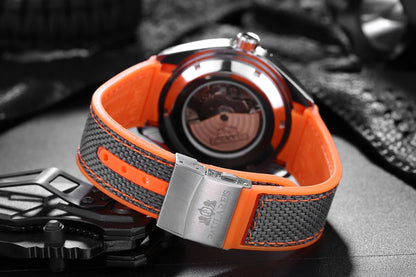 Paulareis Automatik Uhr Herren Armbanduhr Luxusuhr Datum Kautschukband 3bar