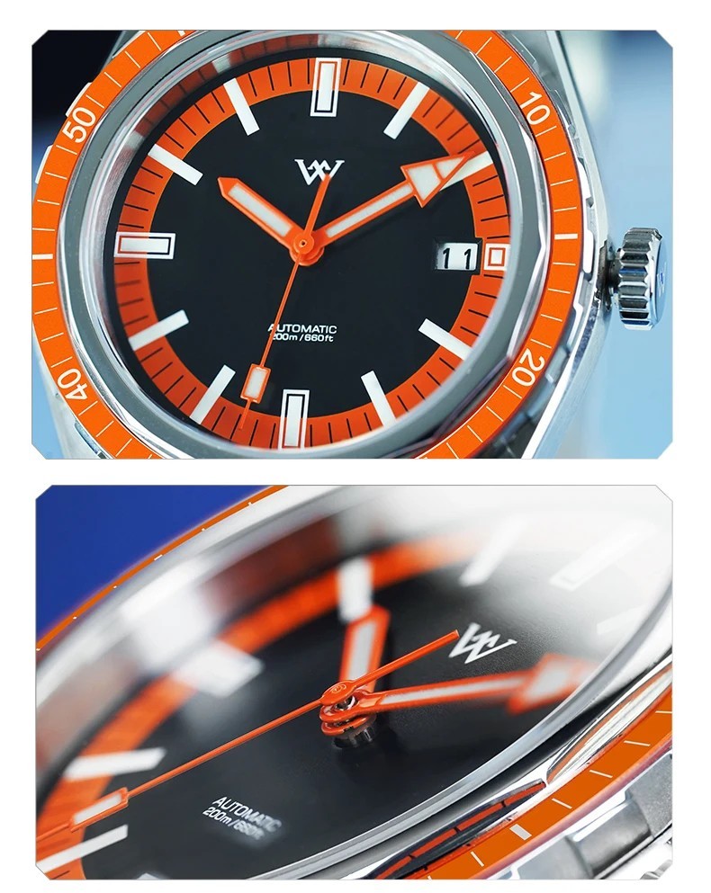 Welly Merck Luxus Herren Automatikuhr Armbanduhr 41mm Saphirglas Edelstahl