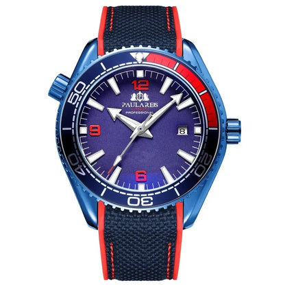 Paulareis Automatik Uhr Herren Armbanduhr Luxusuhr Datum Kautschukband 3bar