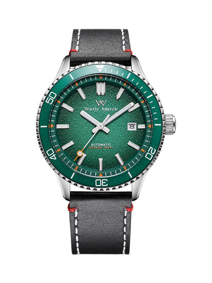 Welly Merck Herren Automatikuhr Armbanduhr 42mm Saphirglas Edelstahl