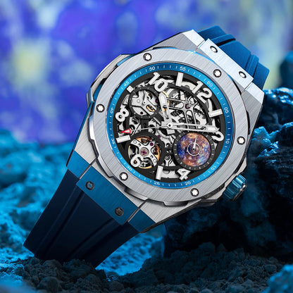Welly Merck Herren Automatikuhr Armbanduhr 42mm Saphirglas Edelstahl 5BAR