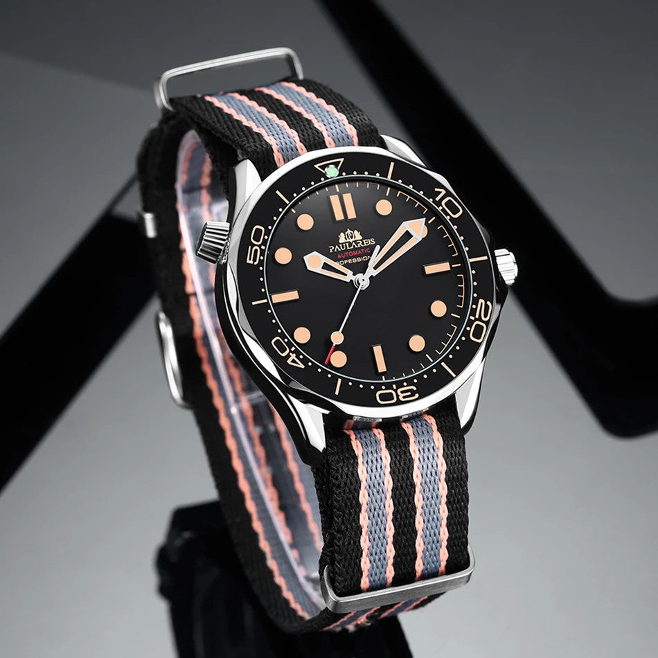 Paulareis Automatikuhr Armbanduhr Herren Edelstahl Herrenuhr Taucheruhr