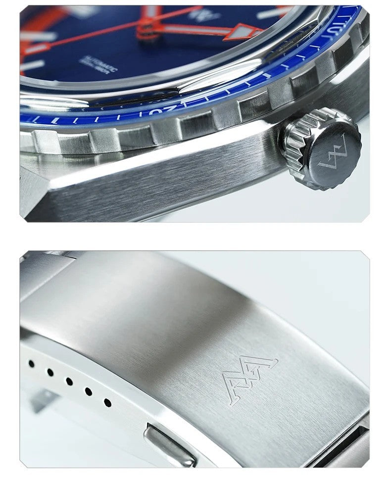 Welly Merck Luxus Herren Automatikuhr Armbanduhr 41mm Saphirglas Edelstahl